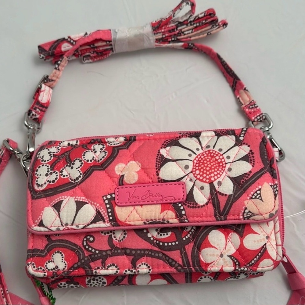 Vera Bradley Blush Pink All in One Crossbody floral wallet and wristlet